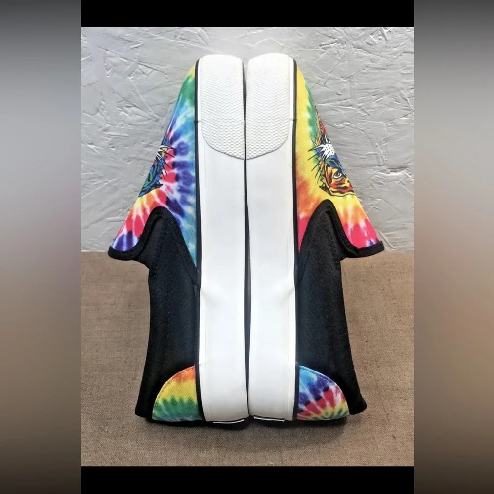 Excellent Ed Hardy Poppy-109L Tiger Black Tie-Dye Women's 9 Slip-On Sneakers